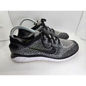 Nike Free RN Flyknit 2018 Oreo Shoes Women's 8 Black Running Athletic Sneakers